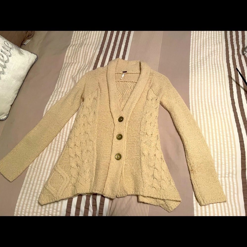 Free People button down knot sweater -XS